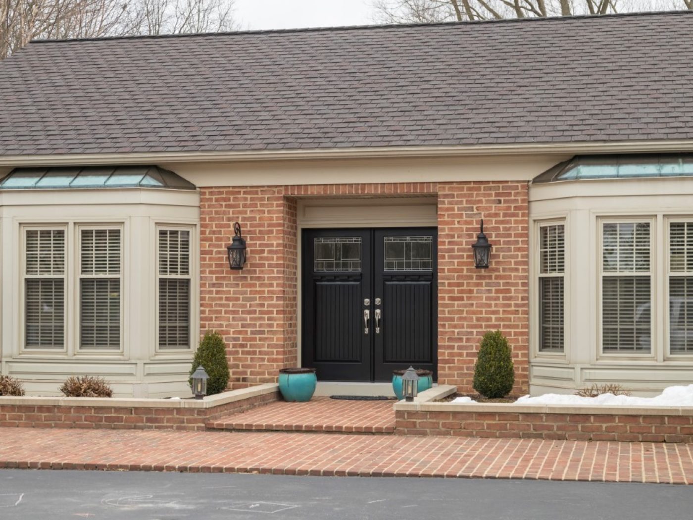 beautiful front door and porch