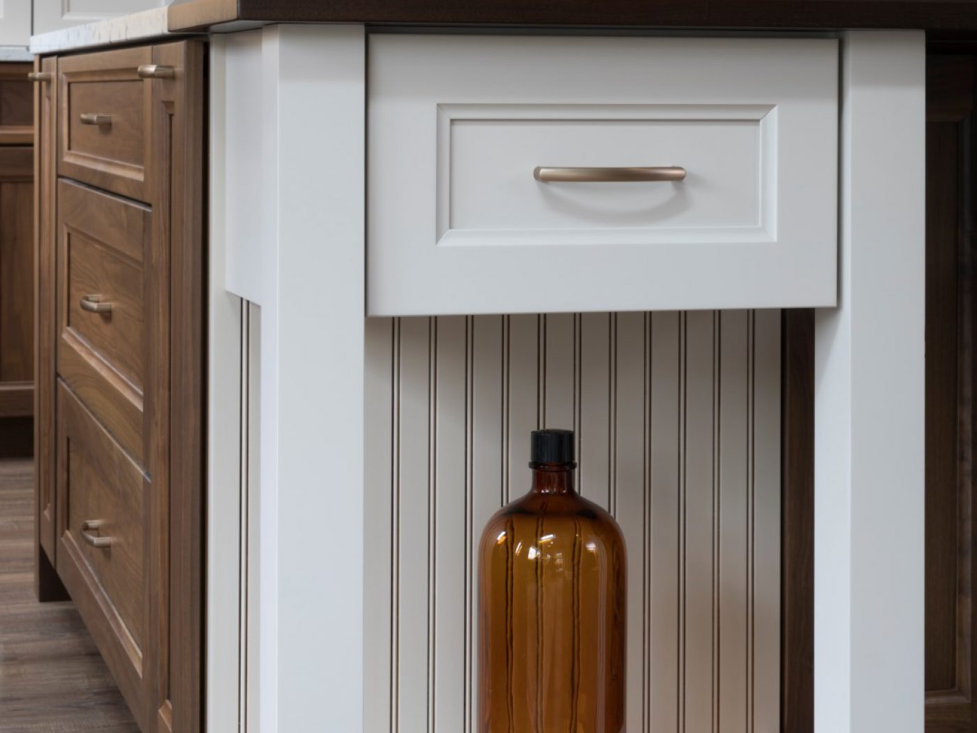 decorative bottle under table bar