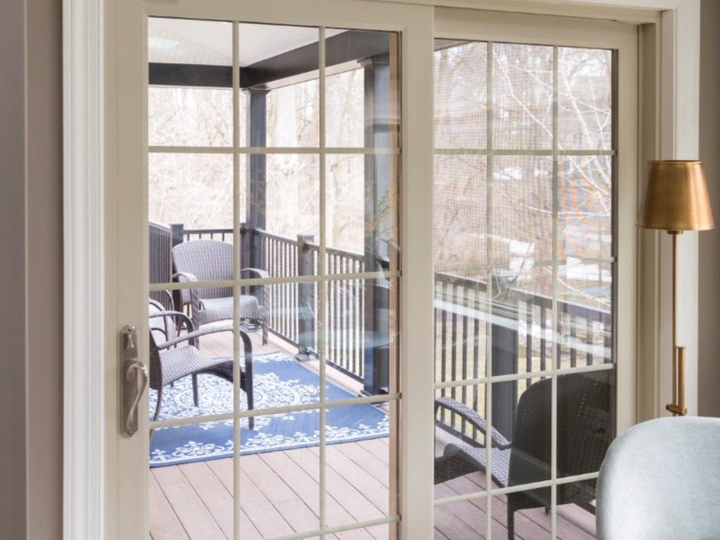 double glass window door