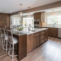 kitchen with hanging lights