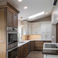 side view of kitchen with island