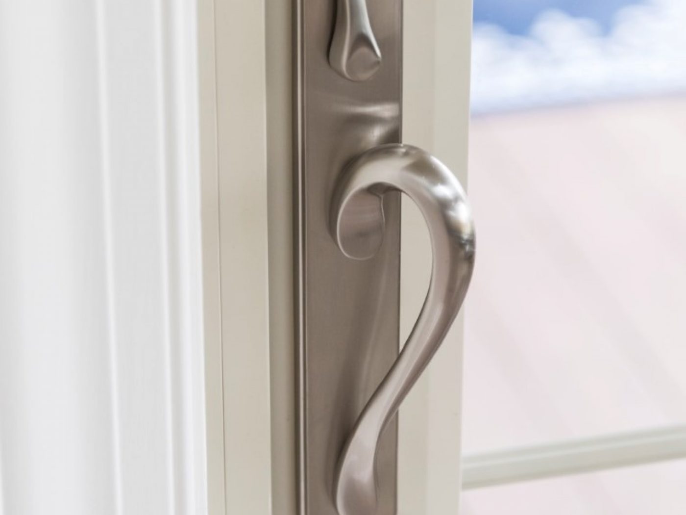 silver door handle