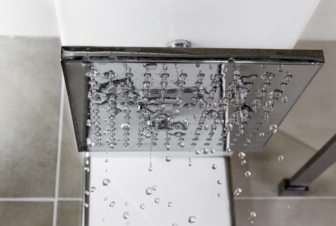 Modern Shower Head Turned On