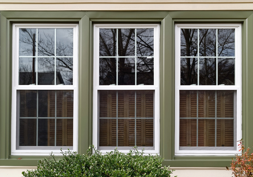 New vinyl replacement windows on home
