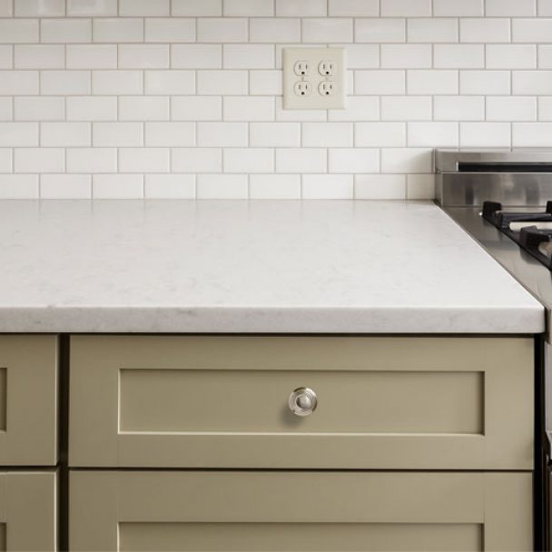 White countertop in modern kitchen