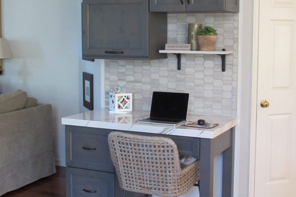 Kitchen nook with semi-custom cabients