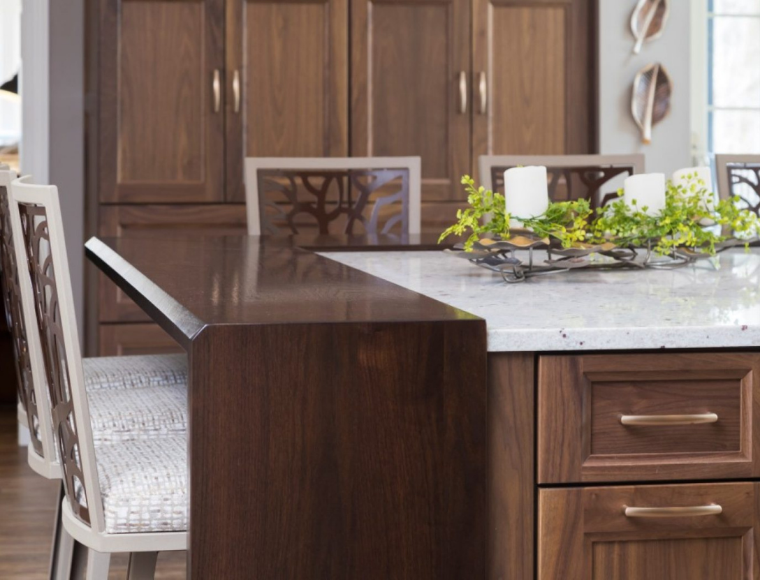 Unique kitchen featuring wood countertop
