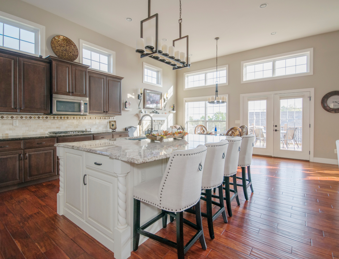 Beautiful bar seating at kitchen island