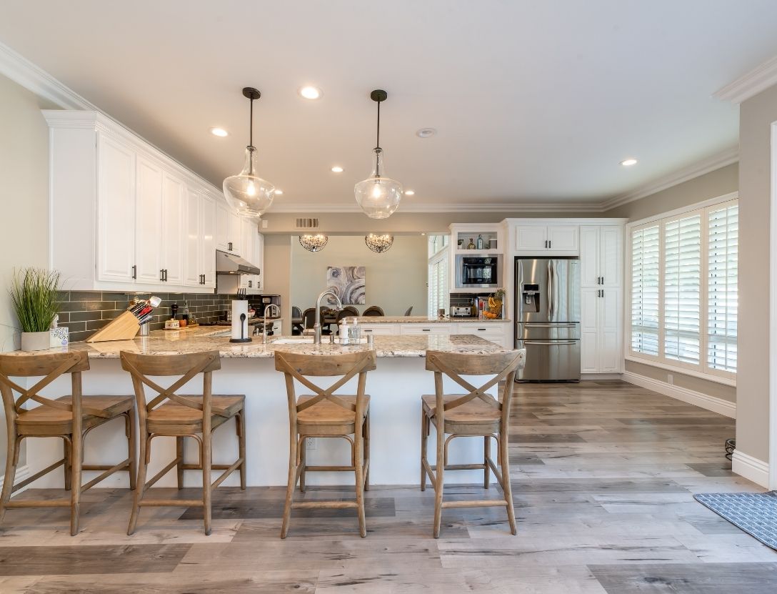 natural wood flooring in kitchen