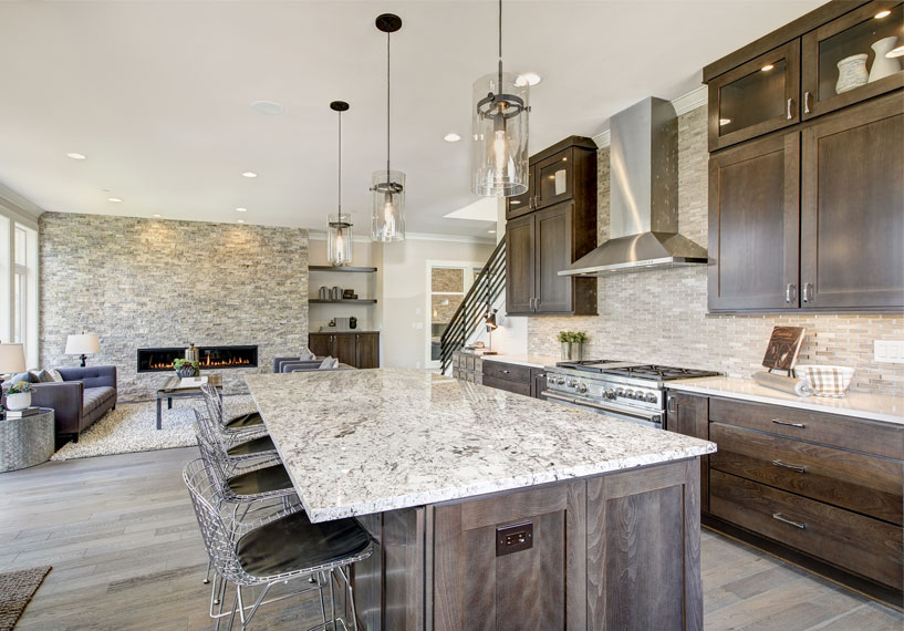 Modern rustic kitchen with Quartz countertop