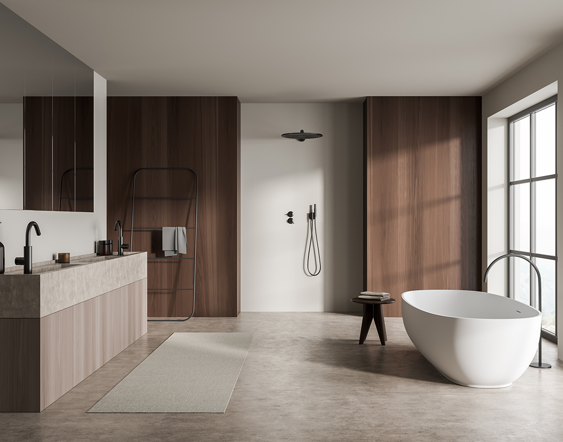 luxury open concept master bathroom