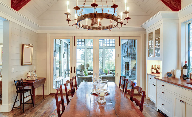 Rustic windows in kitchen