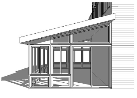 3D Design rendering of sunroom addition