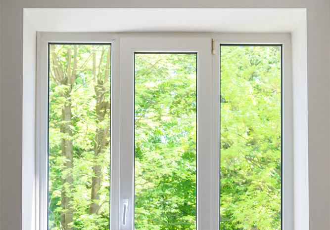 White Vinyl Windows in Home