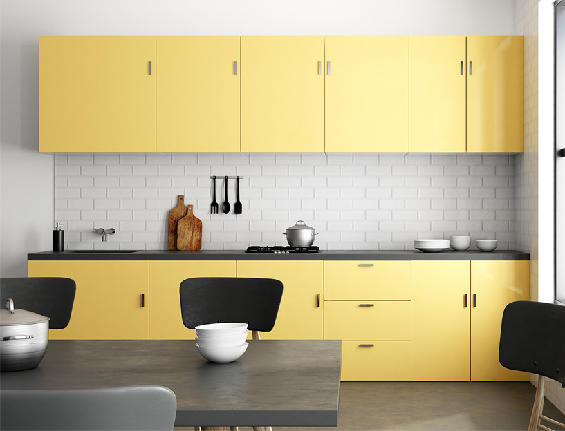 Yellow kitchen cabinets design trend