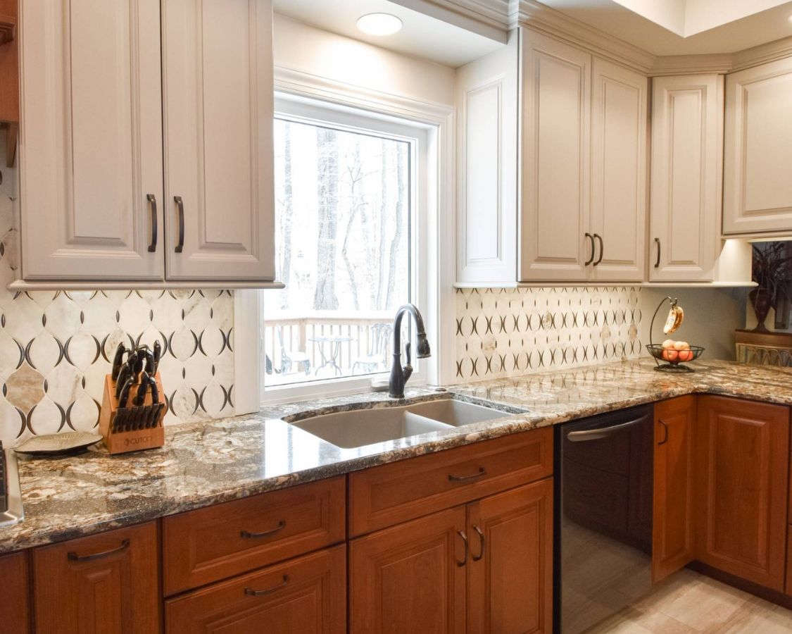 Windows for natural light in modern farmhouse style kitchen
