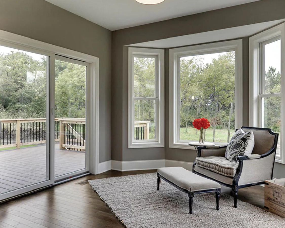Beautiful White Sliding Patio Door with Basic Design