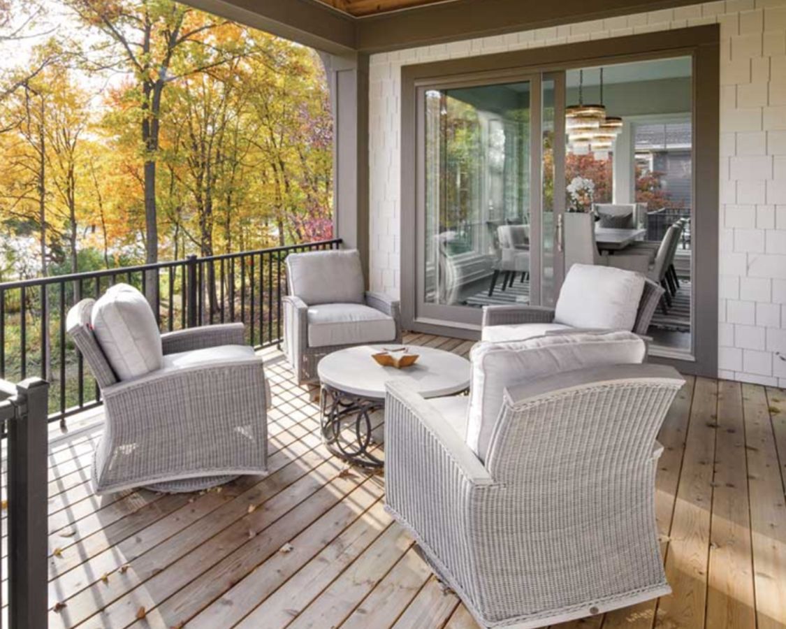 Sliding patio door leading to deck